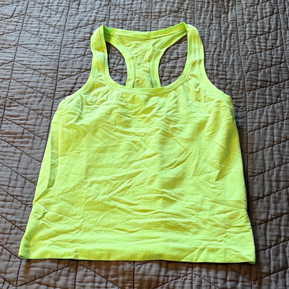Neon Green Lululemon Racerback Tank Top